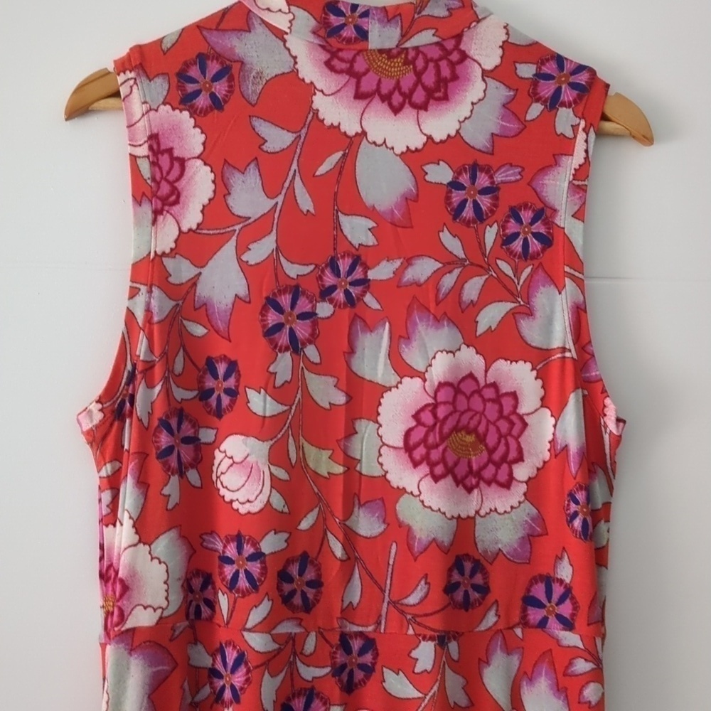 Anthropologie Maeve Cleary floral soft stretchy jersey Asymmetrical dress - Picture 8 of 10